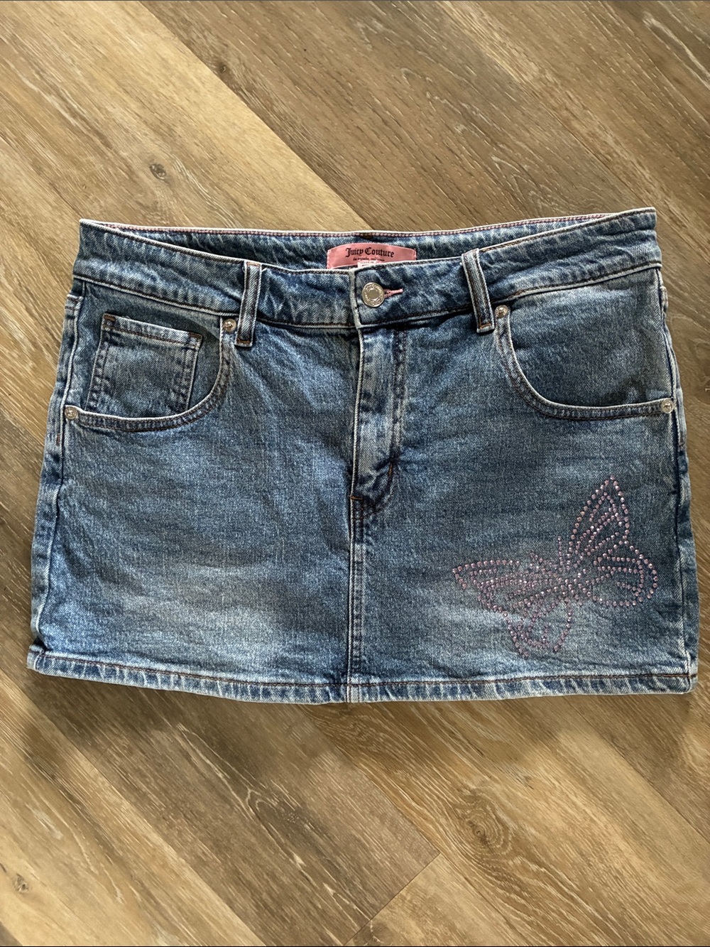 Juicy Couture Butterfly Denim Mini Skirt